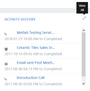 View All - Activity History